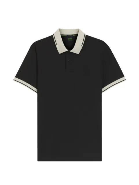 BOSS tipped-trim polo shirt Black 50564688