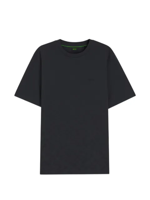 BOSS cotton-piqué T-shirt with all-over print Blue 50566856