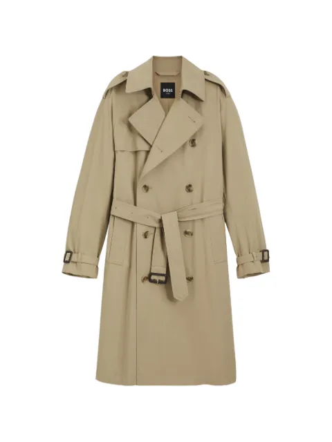 BOSS double-breasted trench coat Neutrals 50564567