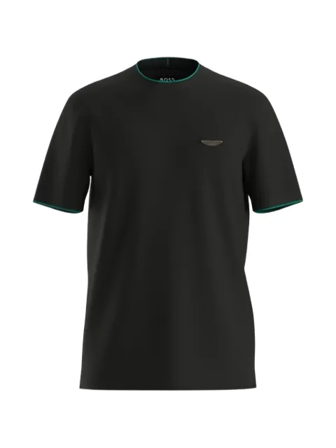 BOSS logo-plaque tipped T-shirt Black 50575011