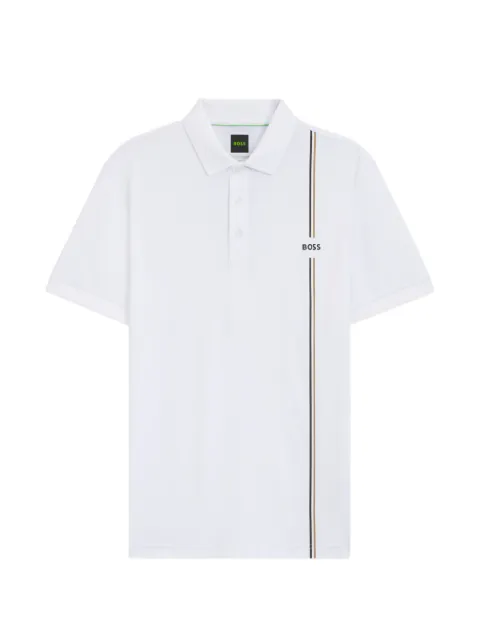BOSS logo-print polo shirt White 50563363