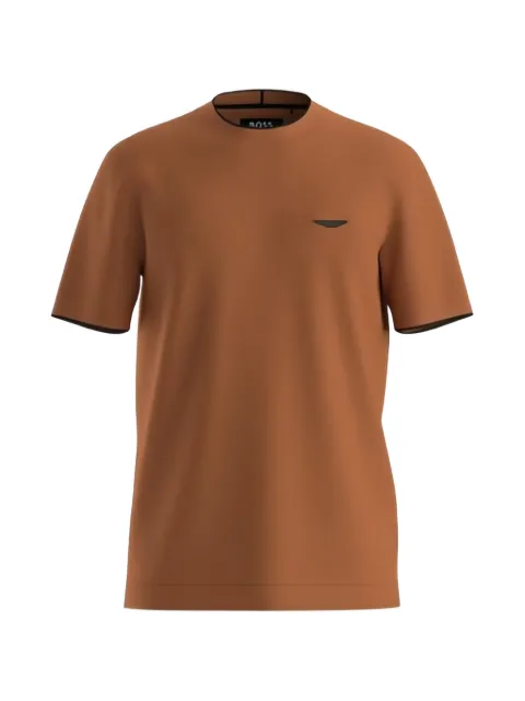 BOSS logo-plaque cotton T-shirt Brown 50575011