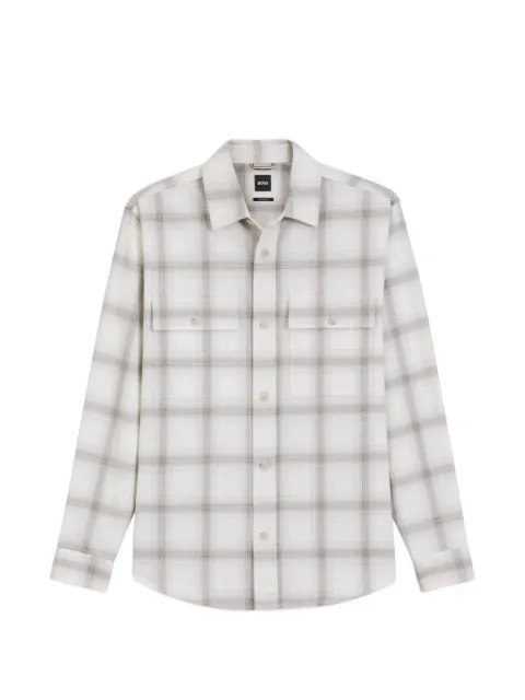 BOSS check-pattern flap-pockets shirt White 50568220
