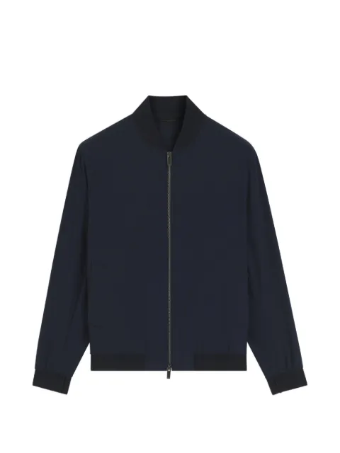 BOSS slim-fit jacket in micro-patterned stretch fabric Blue 50564462
