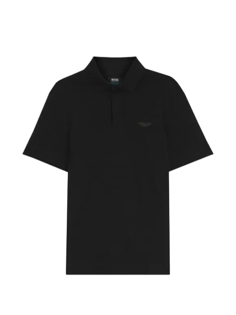 BOSS x Aston Martin polo shirt in mercerized cotton jacquard Black 50565174