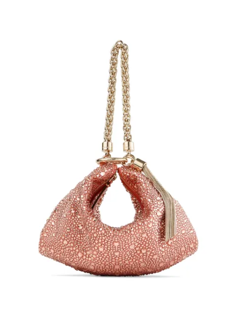 Jimmy Choo Callie grapefruit satin clutch bag with degradé crystals Pink CALLIEQIB