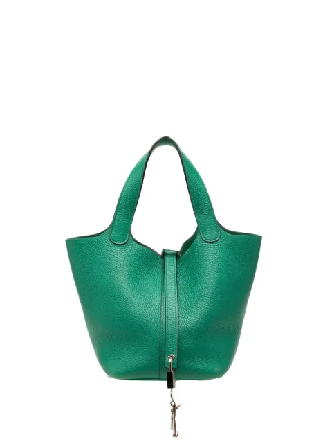 Hermès Pre-Owned 2017 Clemence Picotin Lock 18 handbag Green 2BVYXXVE9E1UGSMD
