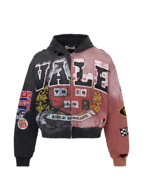 Vale Two Face patch-detail hoodie Grey VAL172