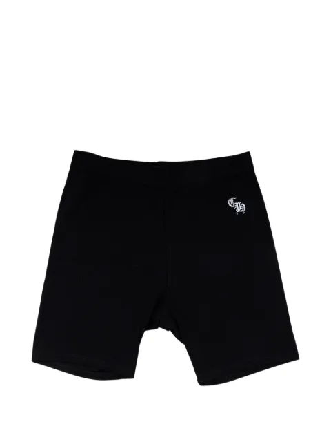 Chrome Hearts logo-embroidered ribbed biker shorts Black CHRM1180