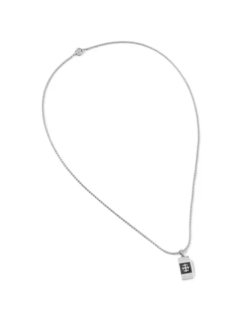 GUESS USA logo-plaque pendant necklace Silver JUMN05067JW