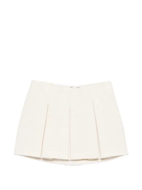 WRSTBHVR pleated logo-plaque mini skirt Neutrals W6726SB3377