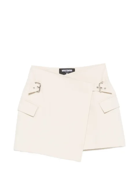WRSTBHVR buckle-detail wrap mini skirt Neutrals W6726SB3339