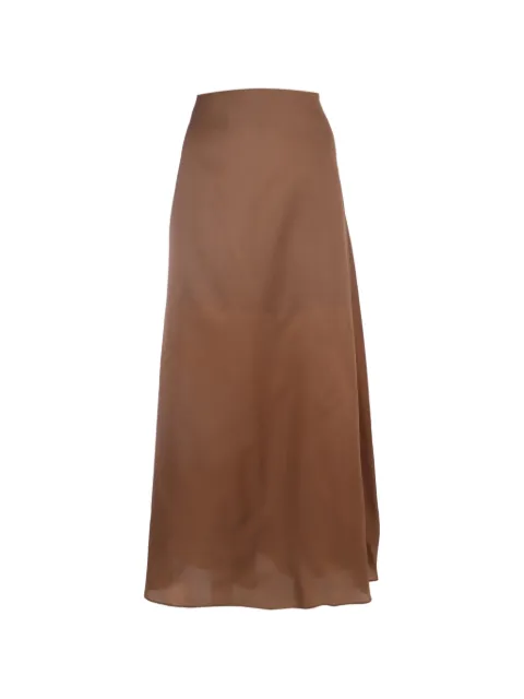 Alberta Ferretti high-waisted satin-finish skirt Brown A01050119