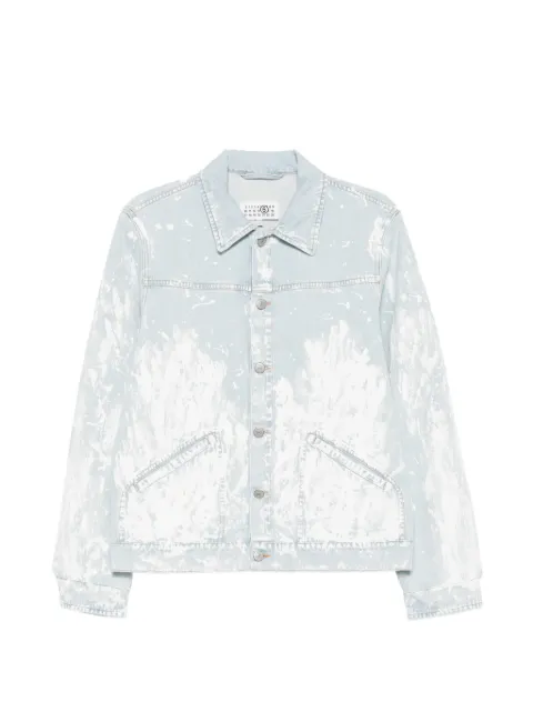 MM6 Maison Margiela paint-splatter denim jacket Blue SH2AM0065M30055