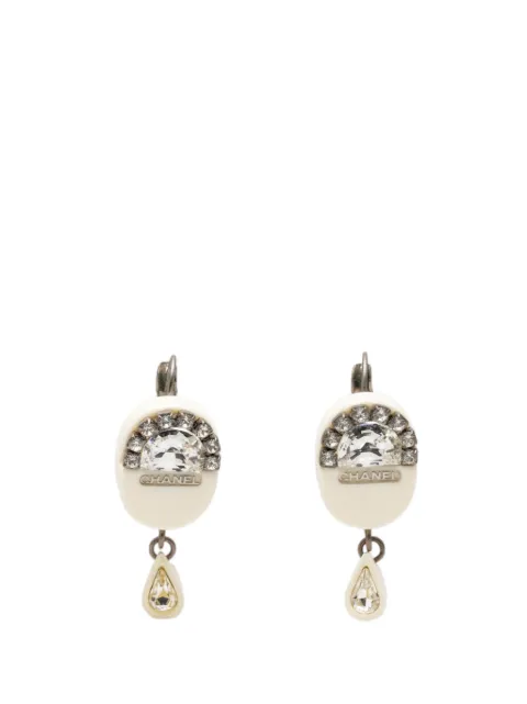 CHANEL Pre-Owned 2000 Resin Strass Rain Drop Clip On Earrings costume earrings White B6WVKD3THNDU0IVL