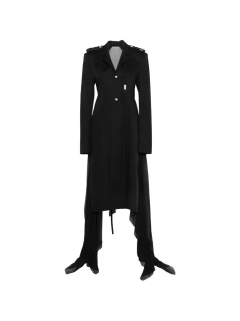 Ann Demeulemeester sheer-panelled epaulette coat Black B0013965FA709