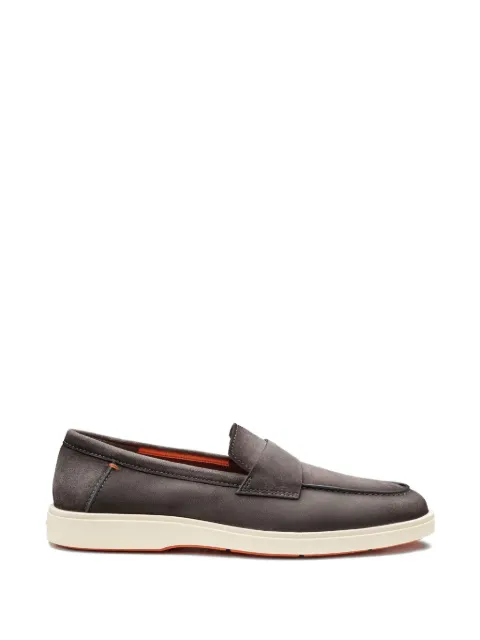 Santoni suede penny loafers Grey MGDT19051TICSEAA