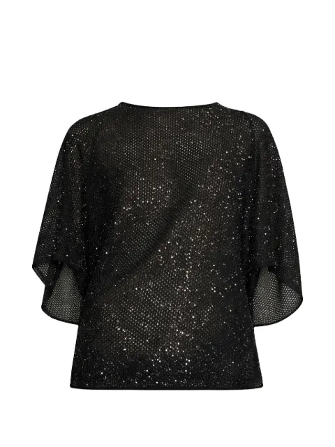 Circus Hotel sequin-embellished open-knit top Black H6SL03Y690NERO