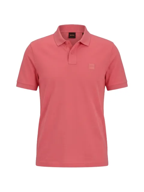 BOSS stretch-cotton slim-fit polo shirt with logo patch Pink 50507803