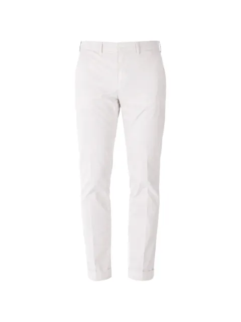 Fay pressed-crease turn-up trousers White NTM8652187TRSEB209