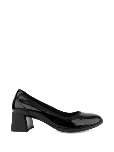 LINDA BAUMANN patent-finish block-heel pumps Black 659325246