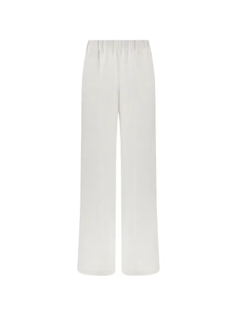 Paul & Shark elasticated-waistband linen palazzo pants White 26454015