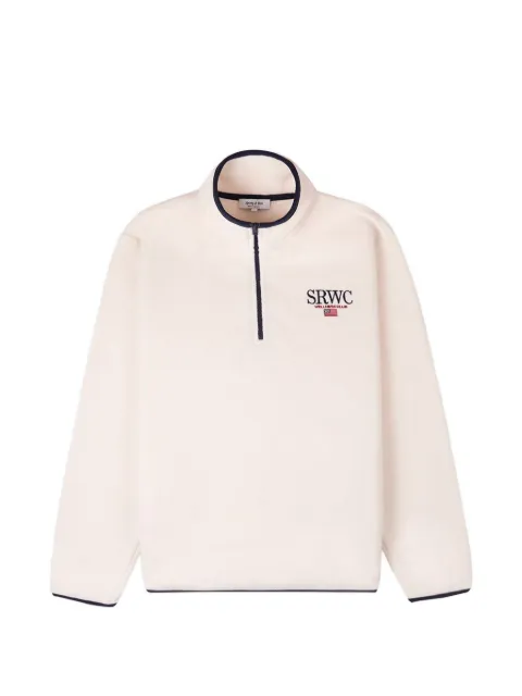 Sporty & Rich logo-embroidered half-zip sweatshirt Neutrals ST09263177WH37
