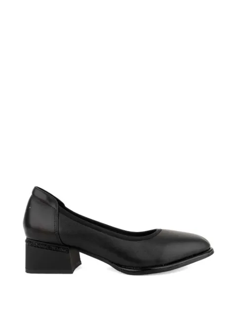LINDA BAUMANN crystal-embellished block-heel pumps Black 659325244