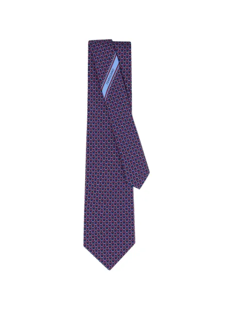 Ferragamo link print silk tie Blue 794582