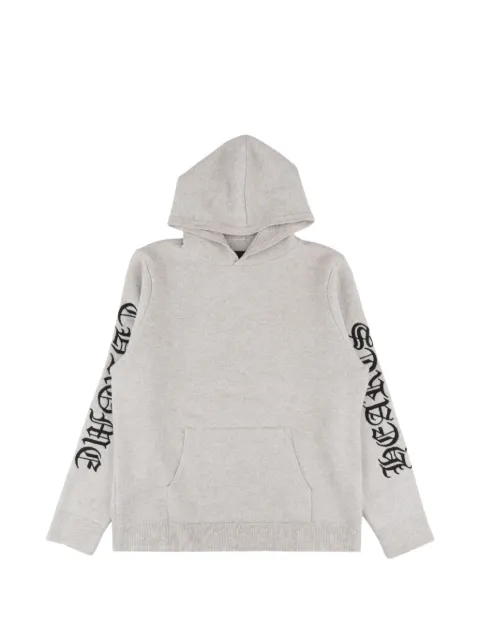 Chrome Hearts embroidered-logo cashmere hoodie Grey CHRM1102