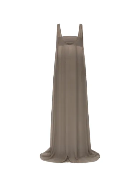 Rick Owens Tank Gown sheer-panel sleeveless silk maxi dress Grey RO01F6599G