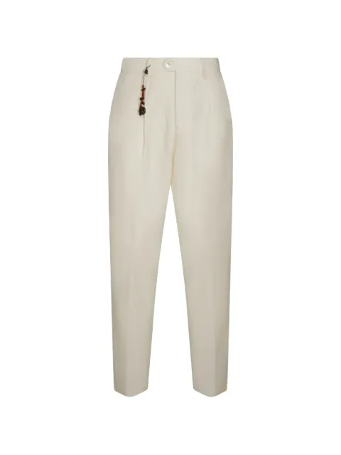Marco Pescarolo herringbone-pattern pleated trousers Neutrals FAR532601