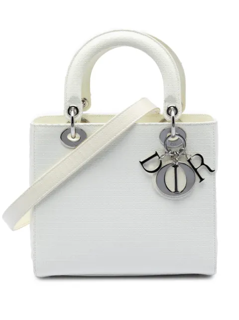 Christian Dior Pre-Owned 2017 Medium Patent Microcannage Lady Dior satchel White K7A7YJU0RU7TCVV3