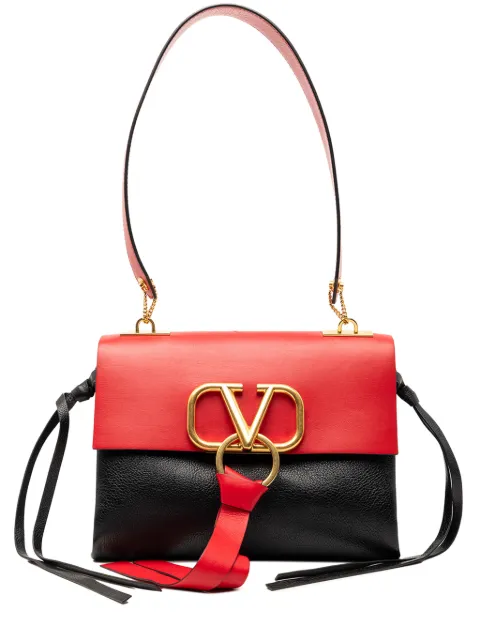 Valentino Garavani Pre-Owned 2018-2026 Small Colorblock Calfskin Vring shoulder bag Red IMO9ENQX0EHV7QL7