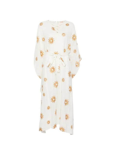Sundress Lavande sun-print lace-up kaftan White S26009LAVANDE