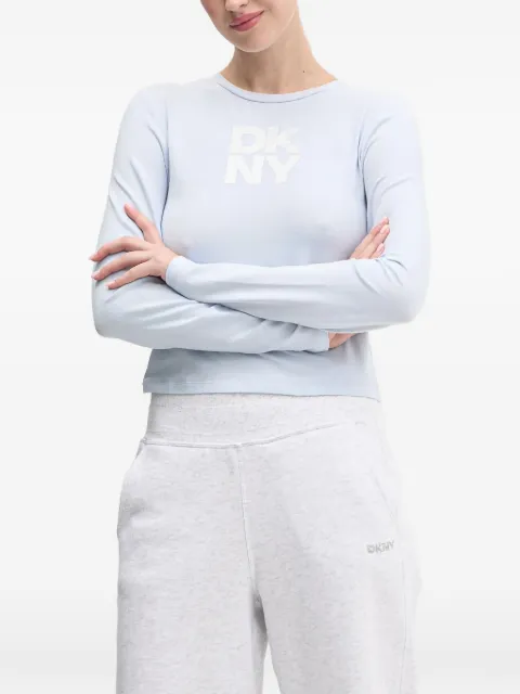 DKNY logo-print long-sleeve T-shirt Blue DP5T1113