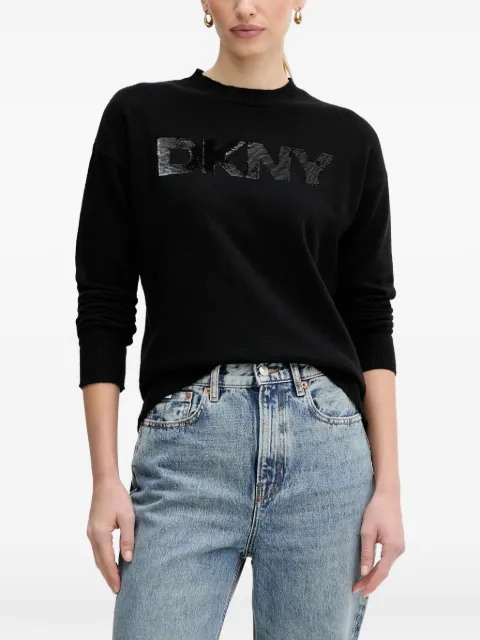DKNY sequin-logo sweater Black DJ4R0407