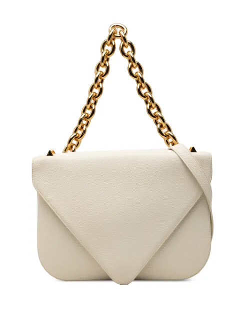 Bottega Veneta Pre-Owned 2012-2026 Medium Leather Mount Envelope Chain Bag satchel White 8D7BC205DJHI4QGW
