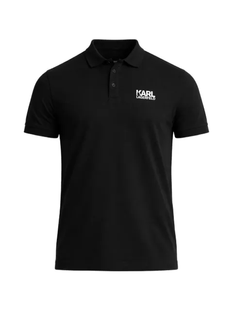 Karl Lagerfeld logo-print polo shirt Black 745780561235