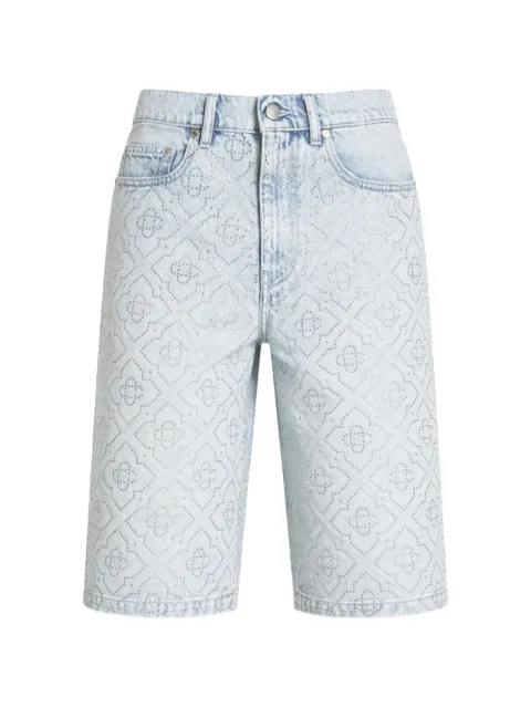 Casablanca rhinestone-embellished monogram shorts Blue WSS26DN02101