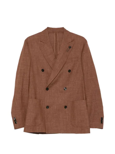 Lardini double-breasted peak-lapel jacket Brown CN6203ECN64522450