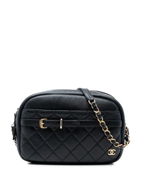 CHANEL Pre-Owned 2018-2019 Small Quilted Lambskin Buckle Camera Bag crossbody bag Black ZE1YS72DP81NN99U