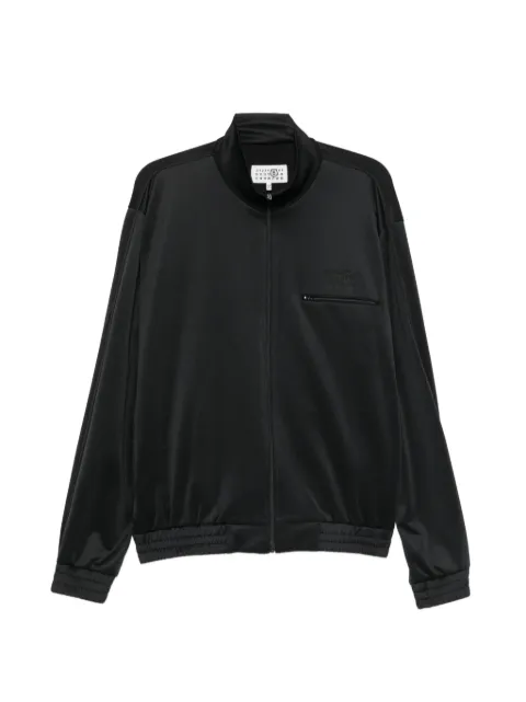 MM6 Maison Margiela logo-embroidered zip-up sweatshirt Black SH2HG0006M20209