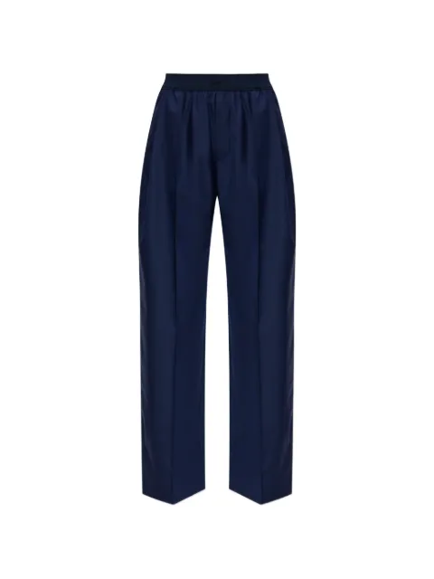 Kenzo logo-embroidered pleated wool trousers Blue FG62PA3149TV