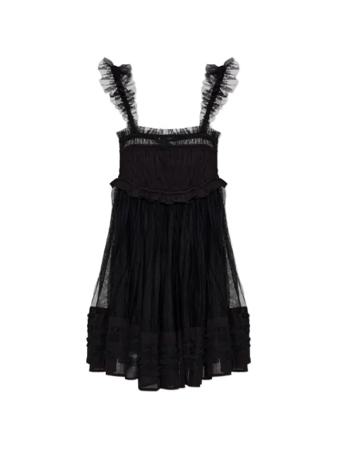 AllSaints Angela ruffled tulle-overlay mini dress Black W144DE