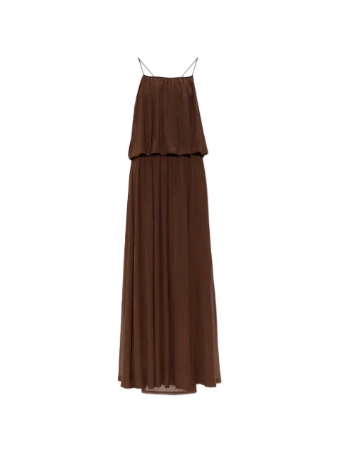 Gestuz Samera mesh tiered maxi dress Brown 10911215