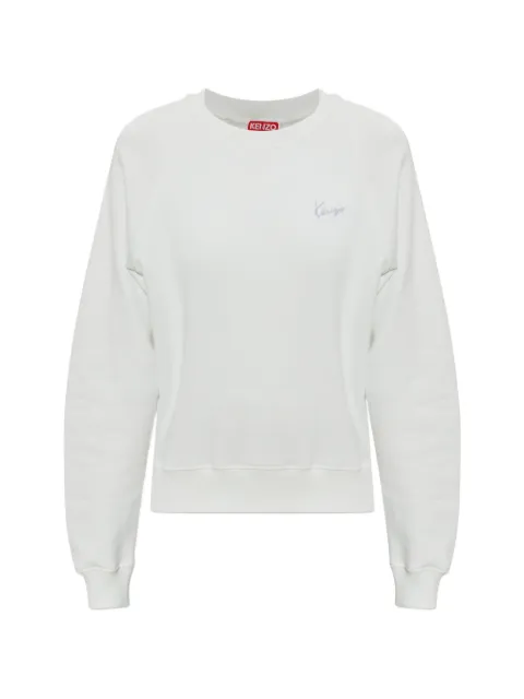 Kenzo logo-embroidered raglan-sleeve sweatshirt White FG62SW2594MJ