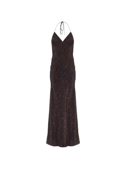 Matteau paisley-print halterneck dress Brown LOWBACKHALTERDRESS
