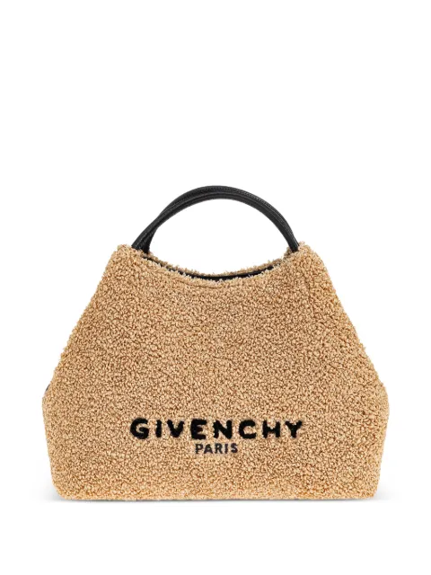 Givenchy Nano Facet logo-embroidered raffia-effect tote bag Neutrals BB60QUB2FE