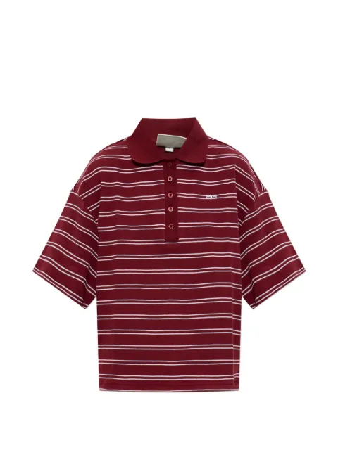 Gestuz Pilova striped short-sleeve polo shirt Red 10911229